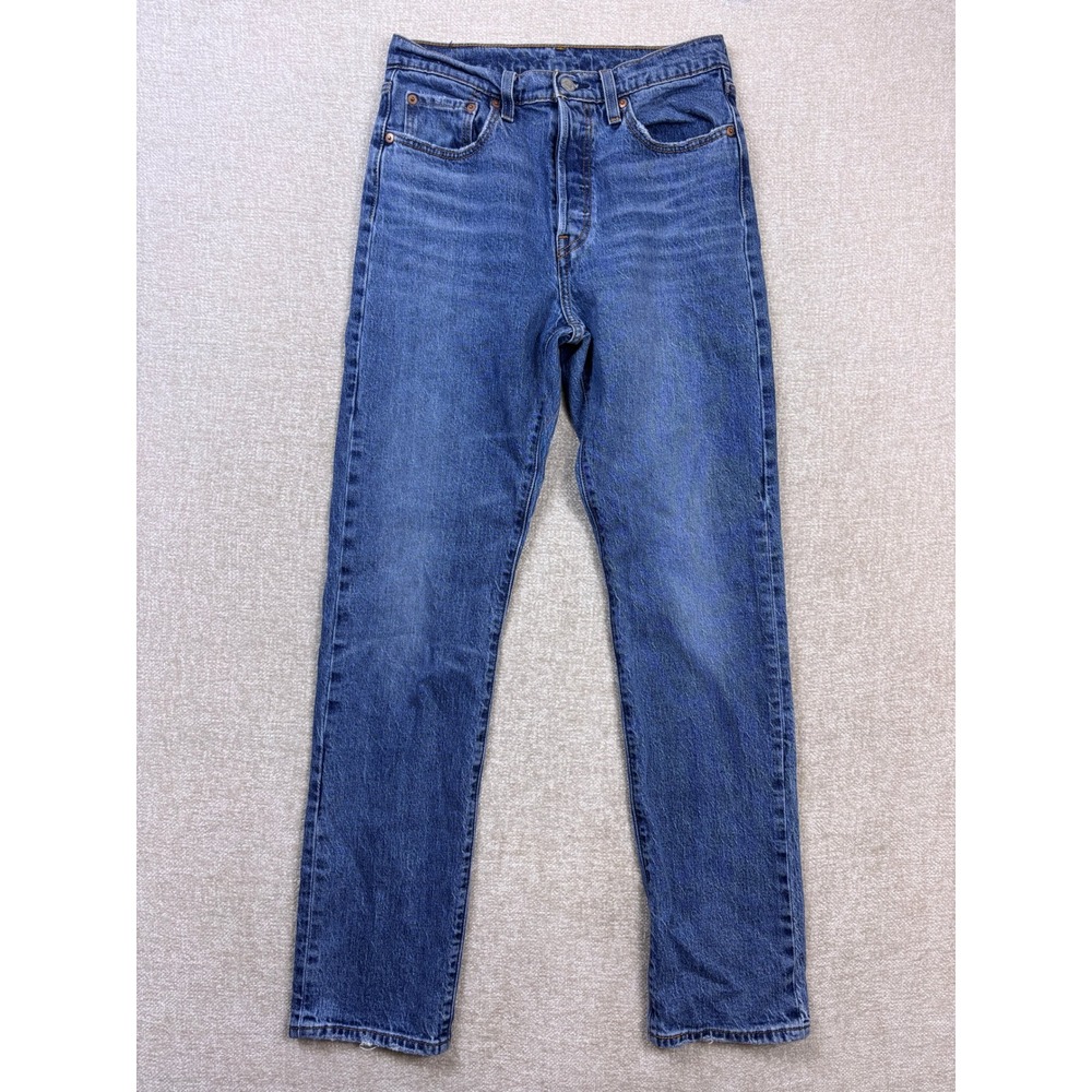 Levis 501 Original Fit Straight Leg Jeans Medium Wash Blue W28 L32 12501-0396